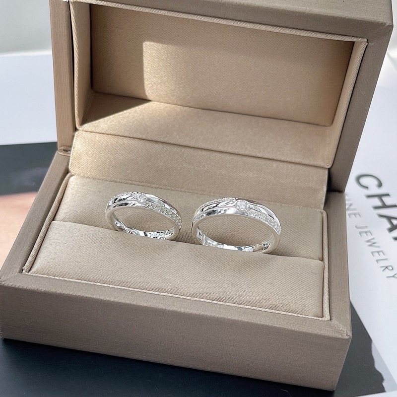 Nhẫn Cặp Đôi bạc khắc tên tình yêu nam nữ cao cấp NC064 - Trang Sức MINA JEWELRY