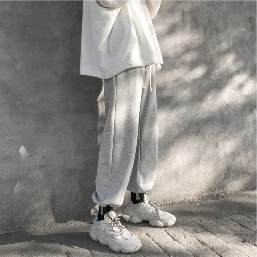 Quần Jogger Nam Nữ Thể Thao Basic Ống Rộng Bo Chun Có Dây Rút Mặc 2 Kiểu