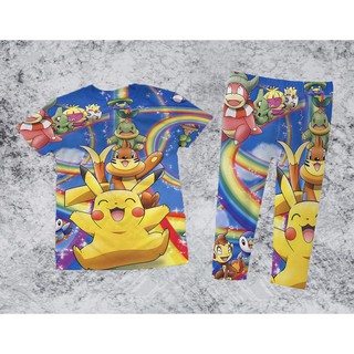 đồ bộ quần dài in 3D hình Mon hoạt hình
