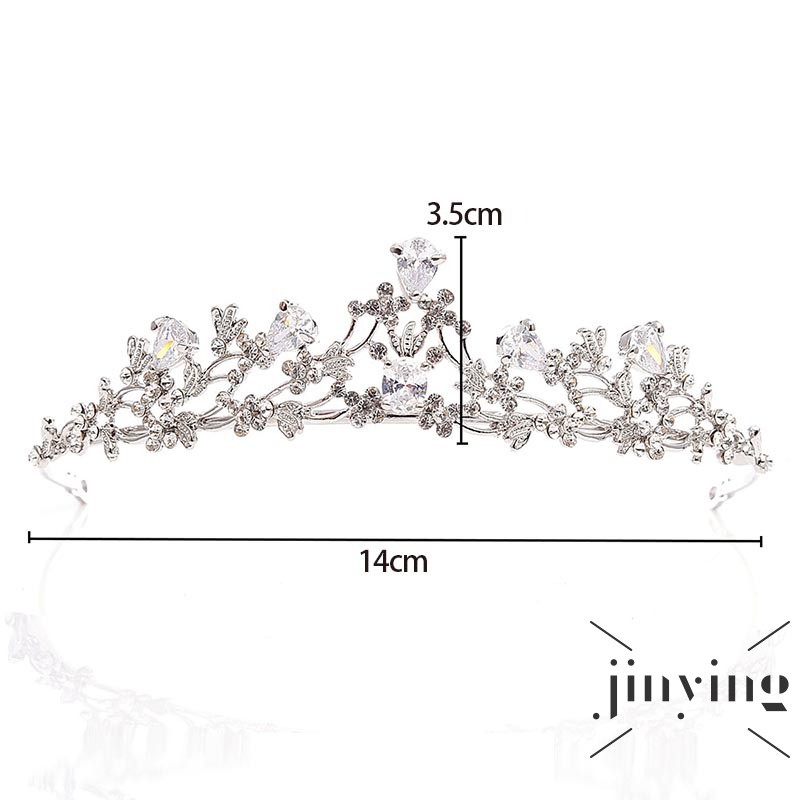 GETNOIVAS Vương miện tinh thể pha lê kiểu dáng sang trọng dùng trang trí tiệc cưới