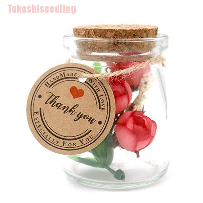 Set 100 Tấm Thiệp Giấy In Chữ Thank You Dùng Làm Quà Tặng