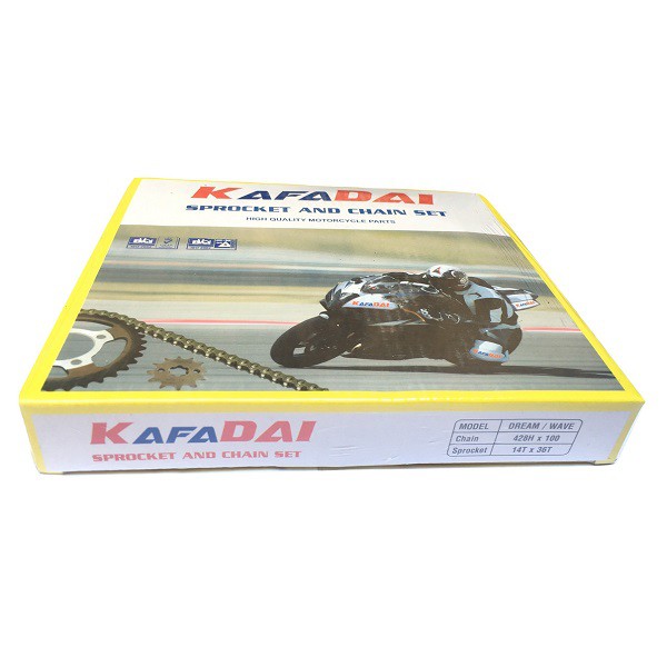 Nhông xích 14T/36T 428HD-100L KAFADAI THAILAND cho xe máy Dream