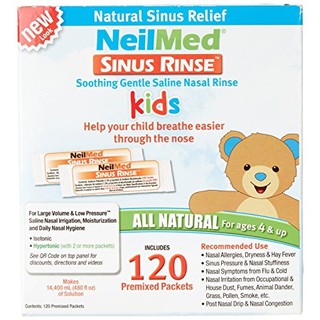 Hộp 120 gói hỗn hợp muối rửa mũi cho trẻ em Neilmed Sinus Rinse
