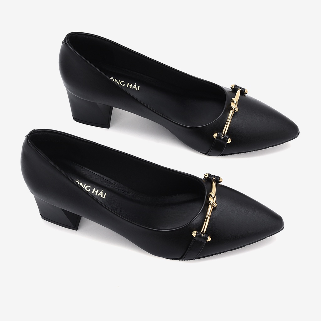 Giày cao gót Đông Hải mũi nhọn khóa kim loại ngang tôn dáng với gót cao 5cm - G81L2