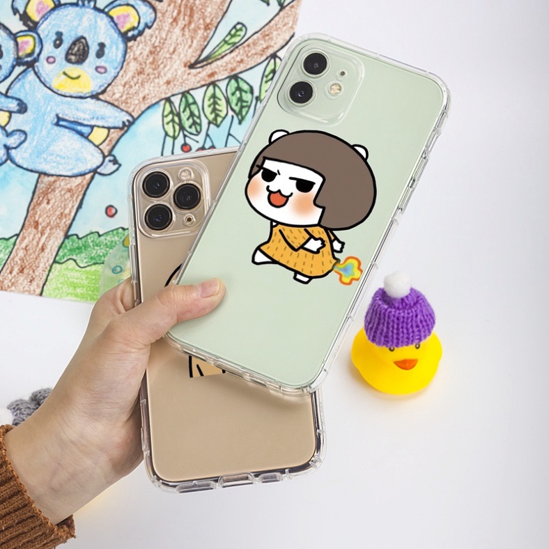 Ốp lưng iphone 6, 6s plus, 7 8 Plus, X, XS, XR, XSMAX, 11, 12, 13 PROMAX TRONG SUỐT CHÚT VỊT VÀ CÔ BÉ PKVN