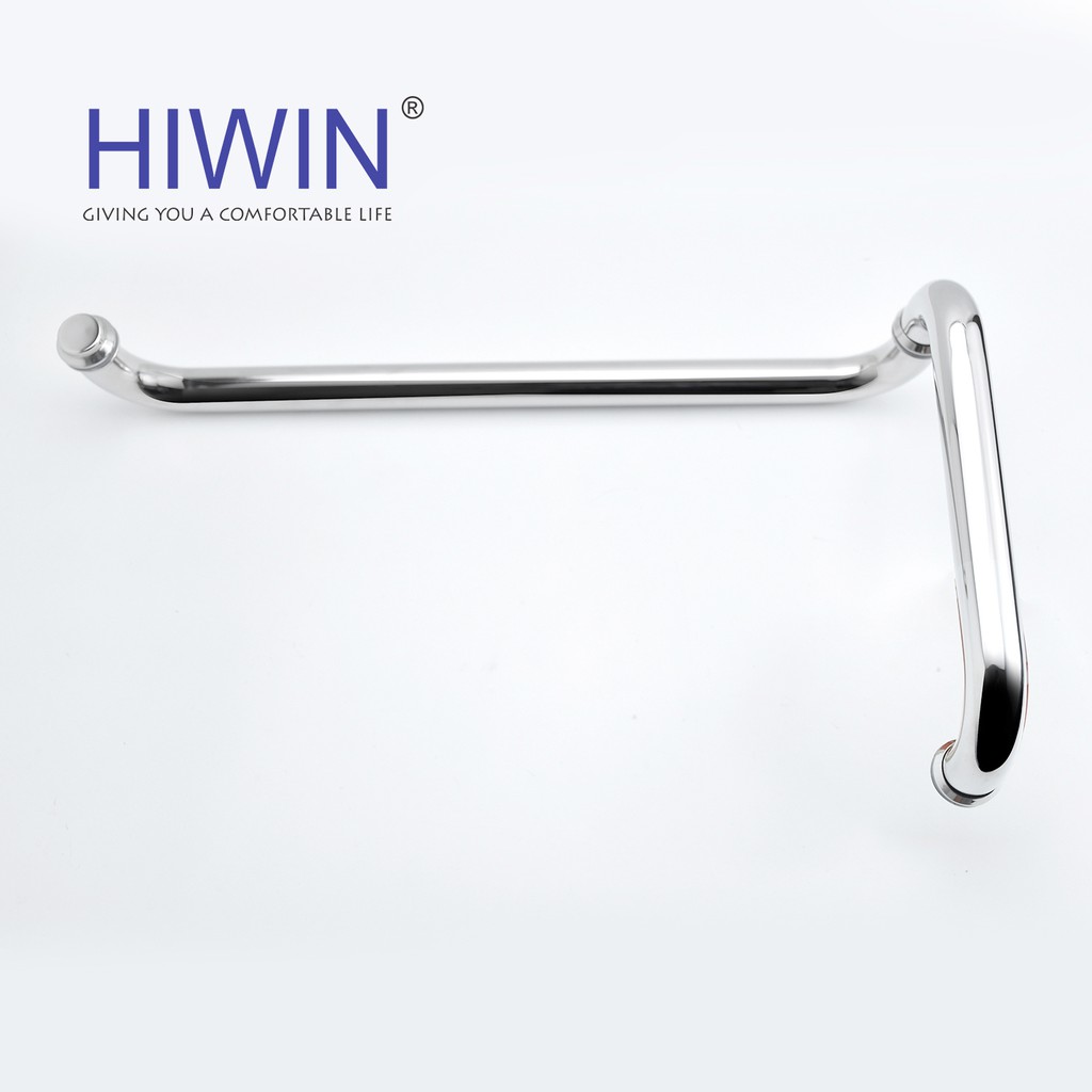 Tay nắm vách kính nhà tắm bo tròn inox 304 mặt gương Hiwin HD-600 (250*450)