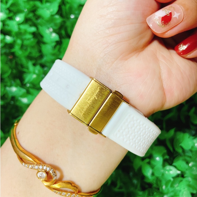 Đồng Hồ Nữ FER Dây Cao Su Trắng Mặt Đính Đá Siêu Đẹp