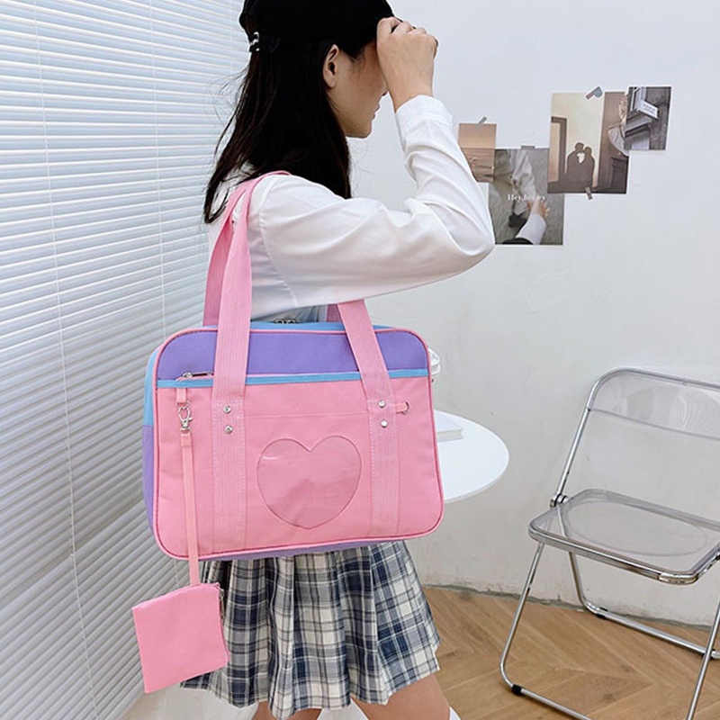 Túi Xách Tay / Đeo Vai Có Khóa Kéo Sức Chứa Lớn Phong Cách Lolita