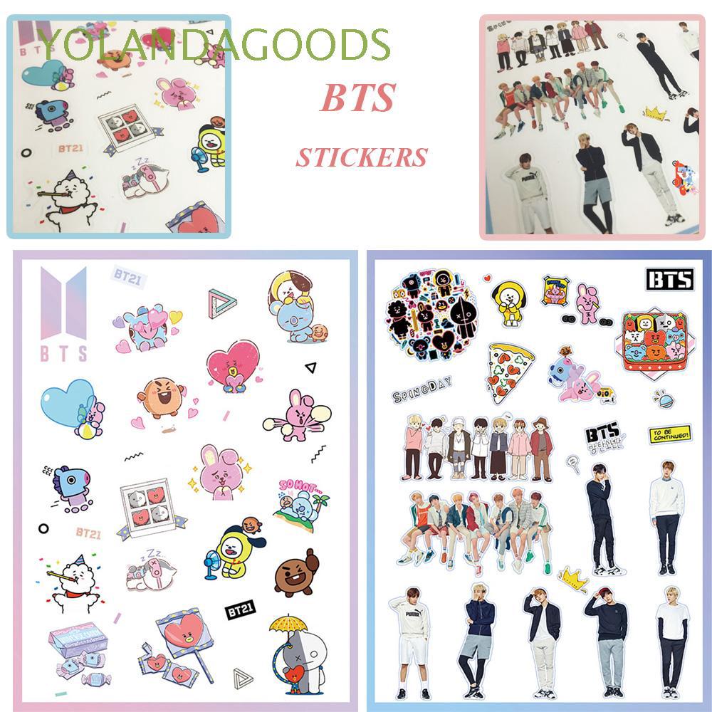 1 PC Phone Decor Photo Laptop Self Adhesive Kpop Fashion DIY Craft BT21 Stickers