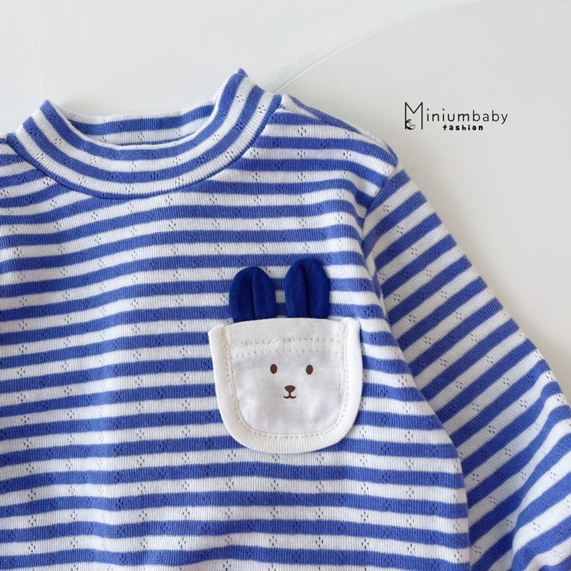 _Áo cotton dài tay thu đông in thỏ cho bé 8 đến 20kg