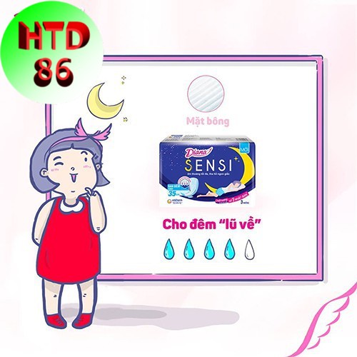 Lốc 6 gói băng vệ sinh Diana SenSi Cool Fresh siêu mỏng cánh gói 8 miếng