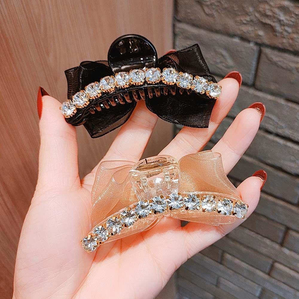 Vanes1 Nơ Cài Tóc Cô Gái Thanh Lịch Organza|Kẹp TóC HìNh Thỏ / GấU Dễ Thương Cho Nữ