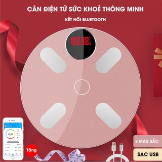 Cân Điện Tử CÂN SỨC KHỎE MÀN HÌNH LED SẠC PIN KÍNH CƯỜNG LỰC TẢI TRỌNG 180K