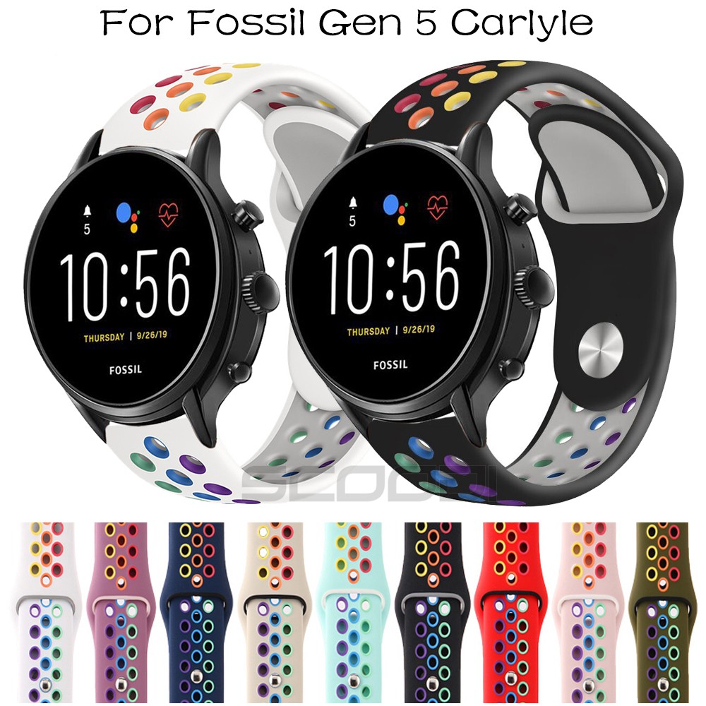 Dây Đeo Silicon Mềm Màu Cầu Vồng Thay Thế Cho Fossil Gen 5 Carlyle