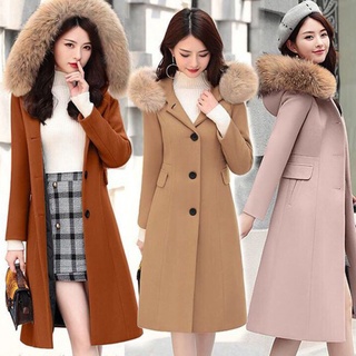 Áo khoác dạ phối nón lông tq7007