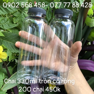 COMBO 10 hai nhựa pet 330ml miệng rộng, chai nhựa pet nguyên sinh dày đẹp