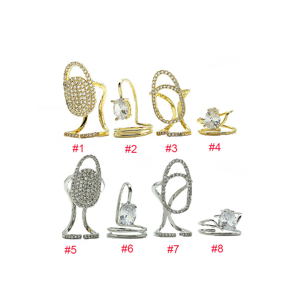 Nhẫn Đeo Tay Kim Loại Đính Đá Thanh Lịch Cho Nữ