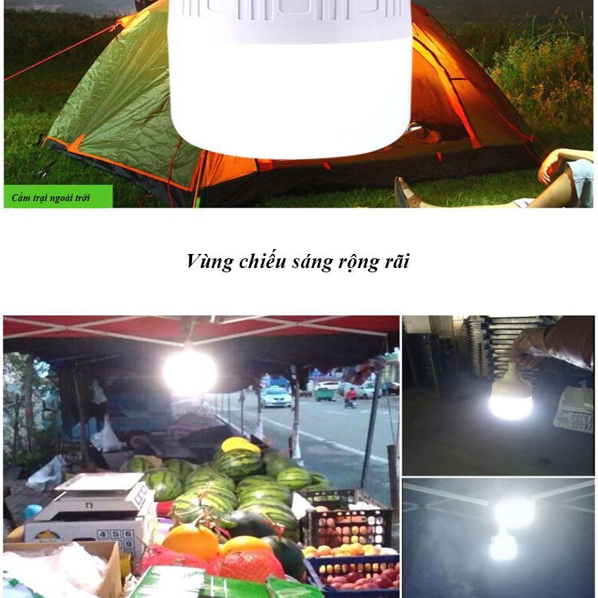 Bóng Đèn Led Bóng Đèn Tích Điện Kèm Móc Treo Đa Năng Sun.z - Gia Dụng Thông Minh