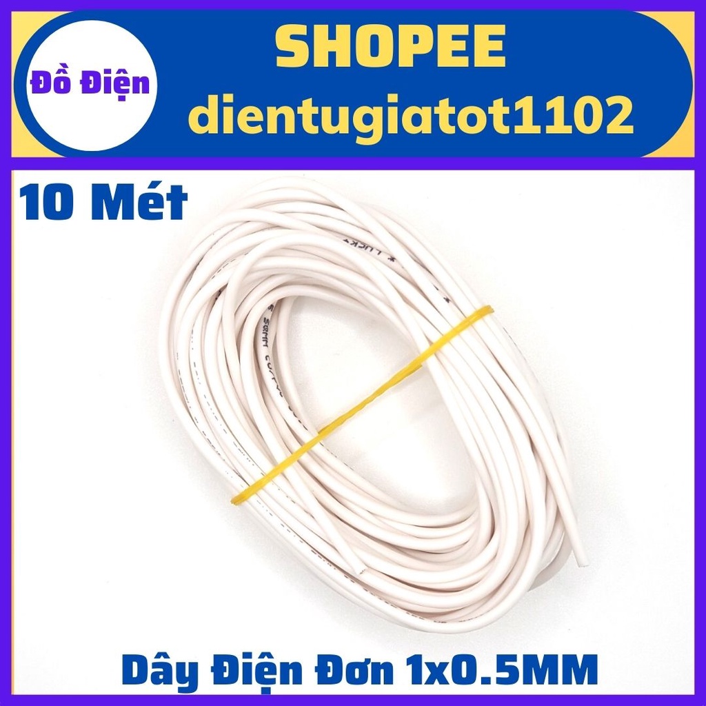 10 mét dây điện 0.5mm, dây điện đơn 1x0.5mm (Loại Tốt)