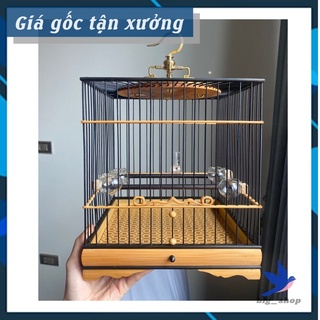 Lồng chim vành khuyên vuông , hút mật thân trúc sz 22x24