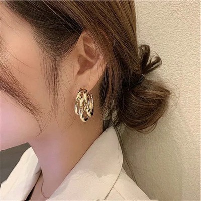 Bông tai tròn phong cách bohemian đơn giản dành cho nữ