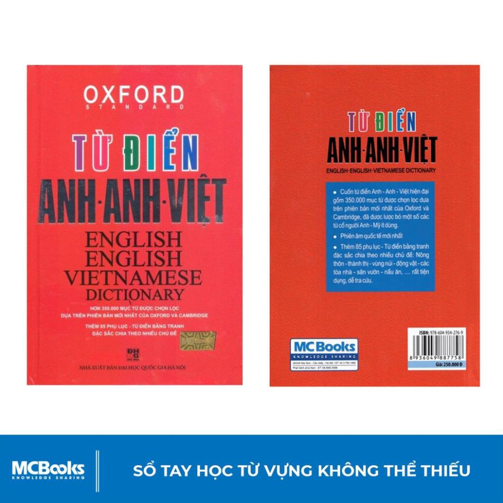 Sách - Từ Điển Anh Anh Việt Phiên Bản Bìa Cứng Màu Đỏ - Giải Nghĩa Đầy Đủ Ví Dụ Phong Phú [MCBooks]