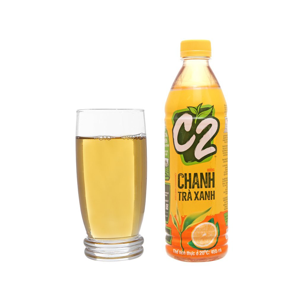 Thùng 24 Chai Trà Xanh C2 Hương Chanh Bao Bì Xuân Chai Nhựa 455ml Date Luôn Mới