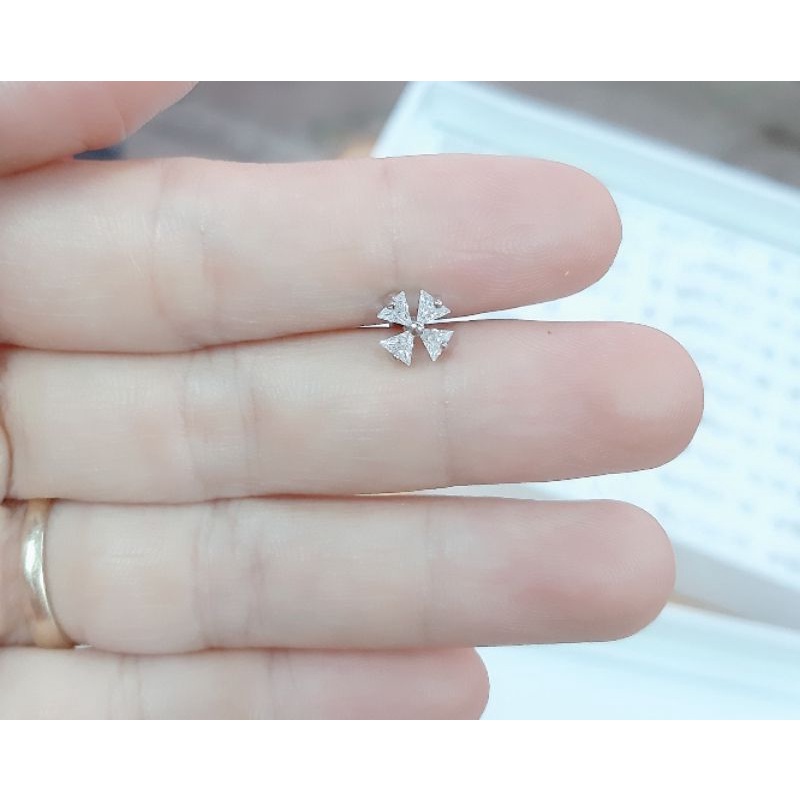 KHUYÊN TAI HÌNH ĐÍNH ĐÁ/ KHUYÊN XI BẠC 925