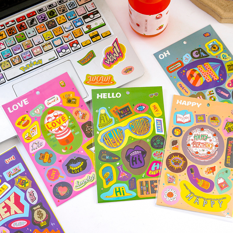 Set 2 tờ nhãn dán trang trí sổ lưu niệm