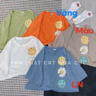 Áo crt 2 mặt cười bông hoa cúc