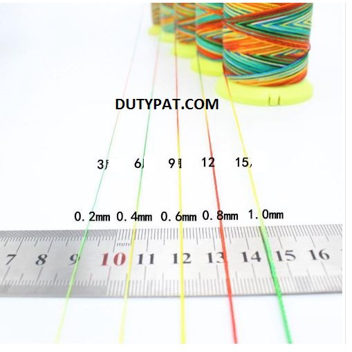 1 cuộn chỉ dù nylon đủ màu size 0.2mm (#3sợi) & 0.4mm (#6sợi)