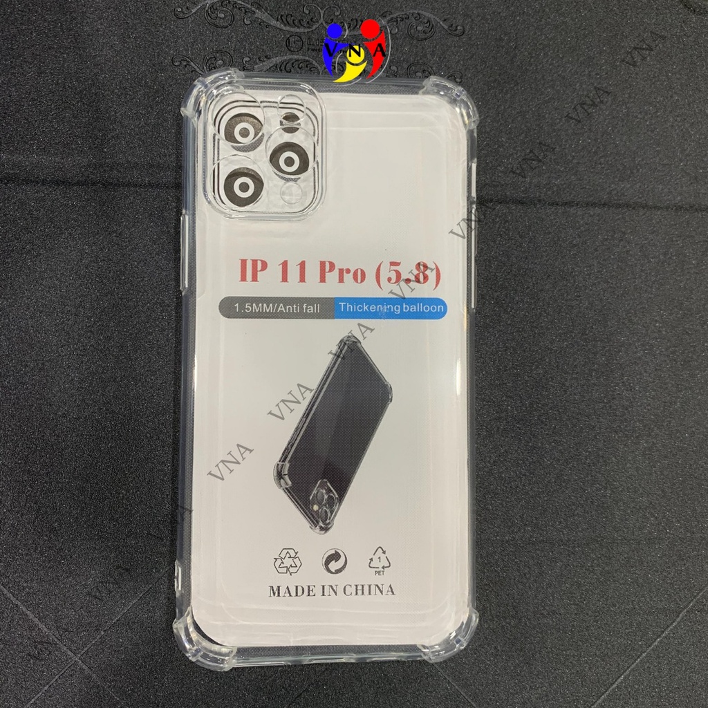 Ốp lưng chống sốc cao cấp iPhone, trong suốt, iP 5/6/6Plus/7/7Plus/8/8Plus/X/XsMax/iP11...- VNA