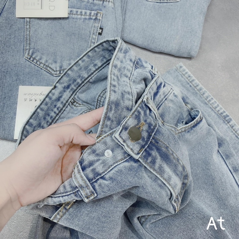 Quần jeans nữ suông gân giữa dáng dài cạp cao 2 màu #05 | BigBuy360 - bigbuy360.vn