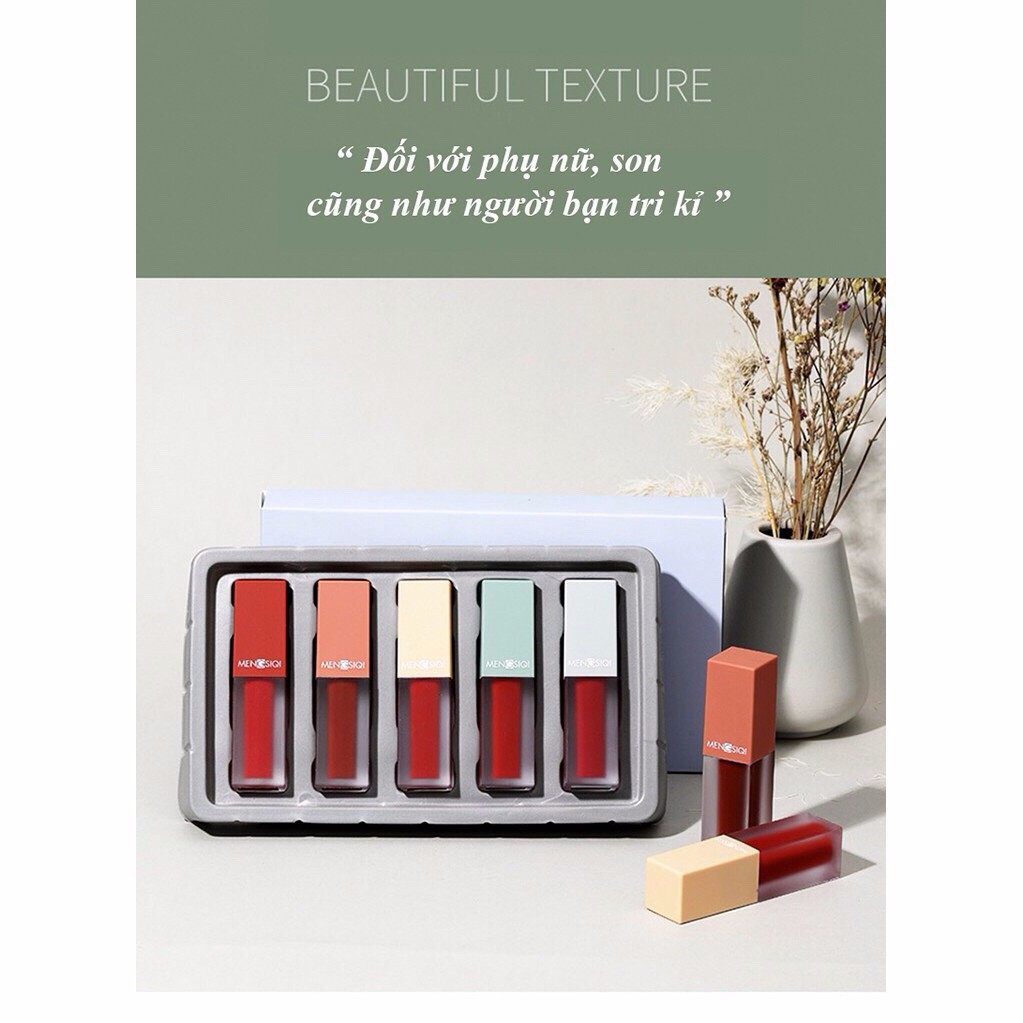 ( 100% aut) 🍓SET 5 Cây SON  MENGSIQI ORCHILD LOVE MATTE LIP CHÍNH HÃNG NỘI ĐỊA TRUNG