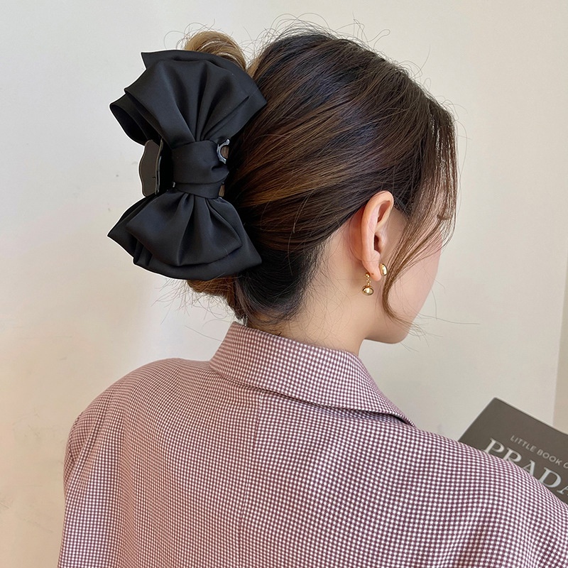 Kẹp Tóc Nơ Nhiều Lớp Màu Đen Xinh Xắn Thời Trang