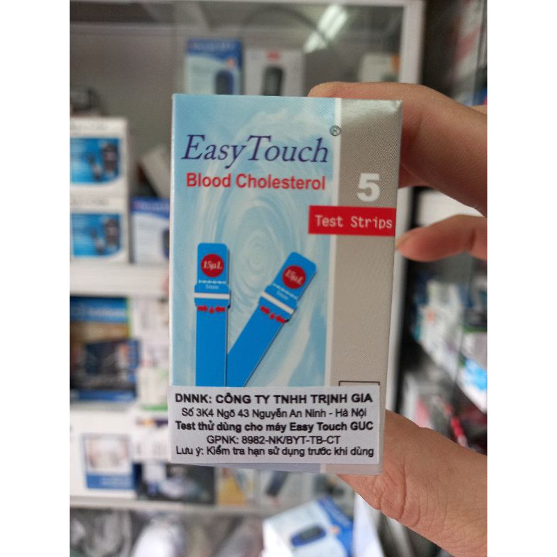 Que thử mỡ máu,cholesterol cho máy đo Easytouch GCU ET322 ( 5que)