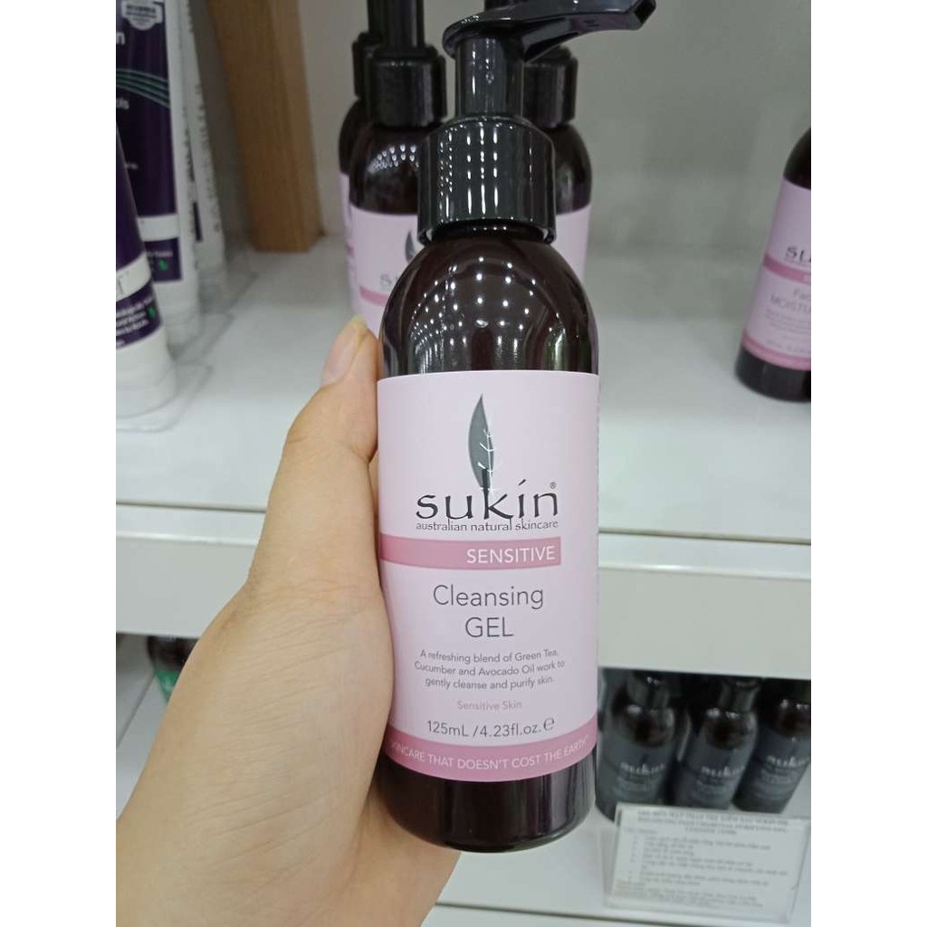 Sữa rửa mặt dành cho da nhạy cảm dạng gel Sukin Sensitive Cleansing Gel (125ml)