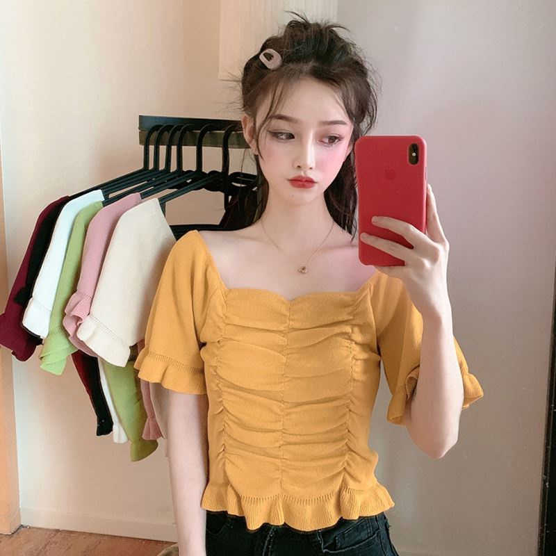 NZN Áo Sơ Mi Tay Ngắn Dáng Ôm Phong Cách Retro Thời Trang Mùa Hè Mới Cho Nữ