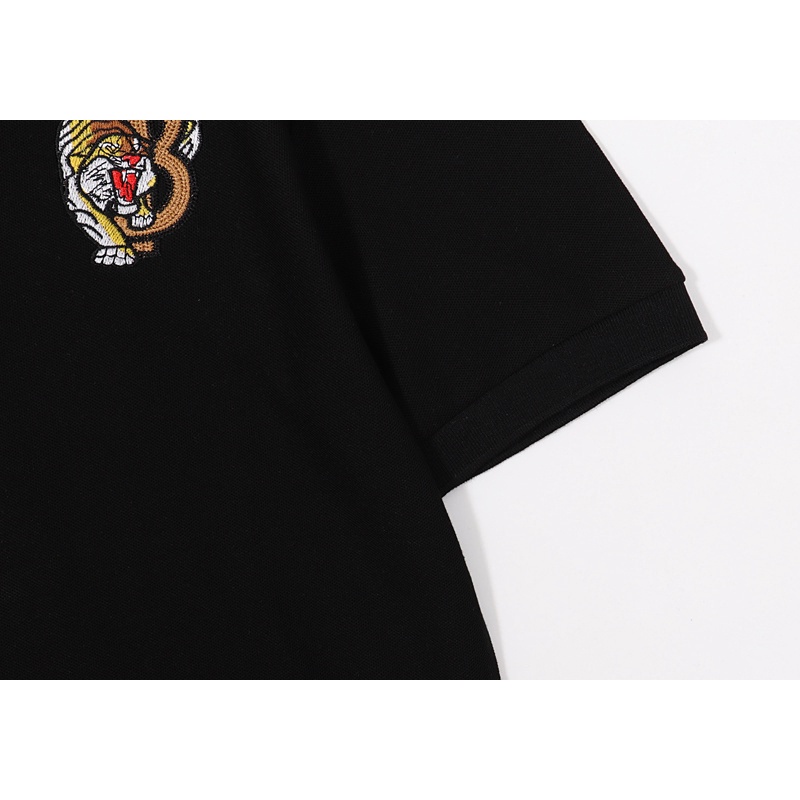 Áo Thun Polo Cotton Tay Ngắn Thêu Hình Hổ Thời Trang Thể Thao Unisex