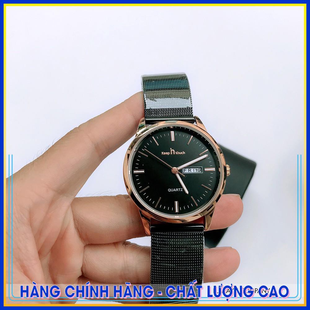 (Plazavn nhập khẩu) Đồng hồ nam dây thép lưới Keep In Touch 8040 chống nước chống xước chống gỉ