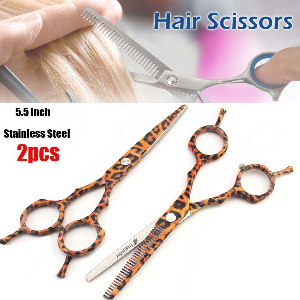 Kéo Cắt Tóc Răng Phẳng Họa Tiết Da Báo Chất Lượng Cao