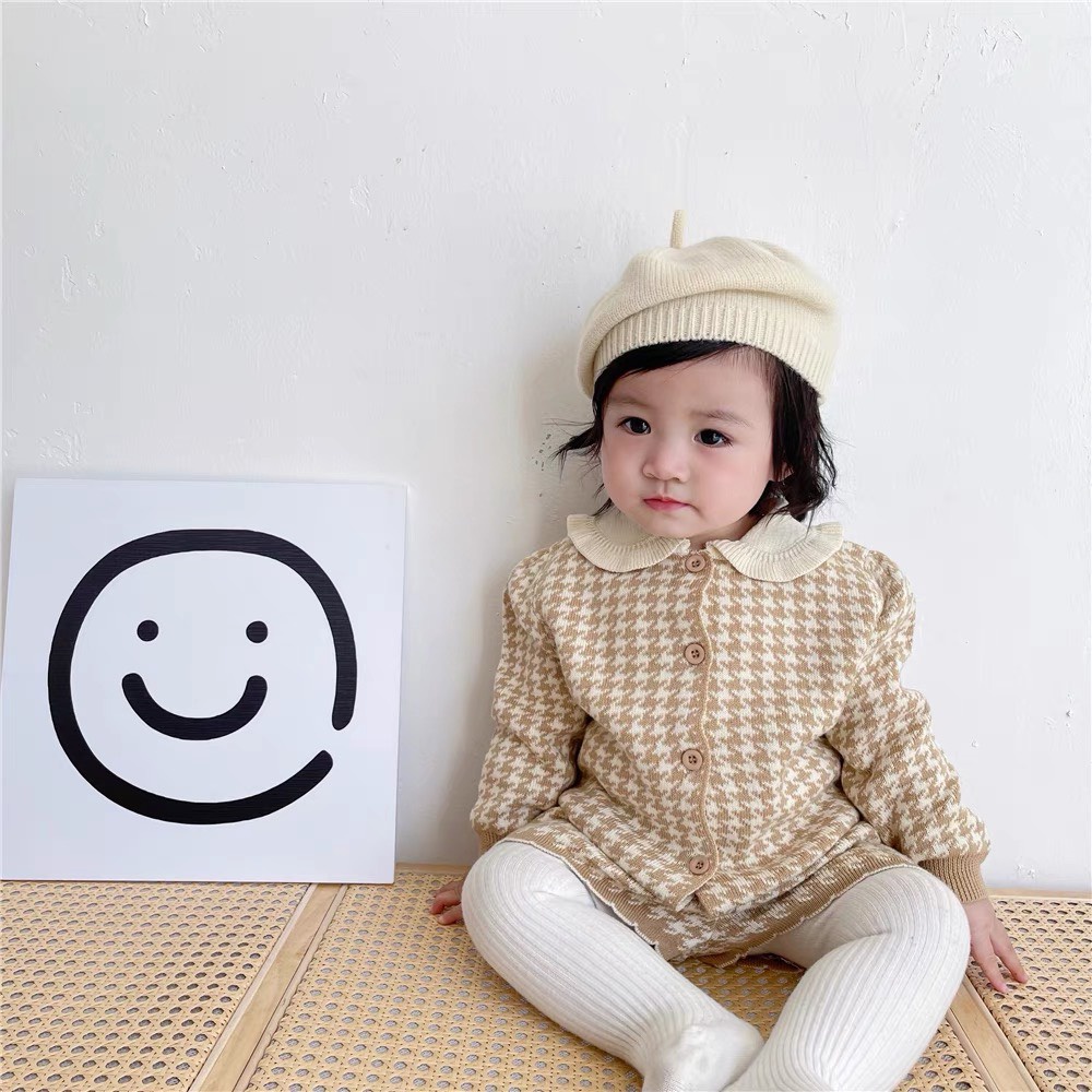 Set len dạ ziczac bé gái