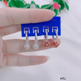Bông tai bạc quả cầu tròn cho bé gái