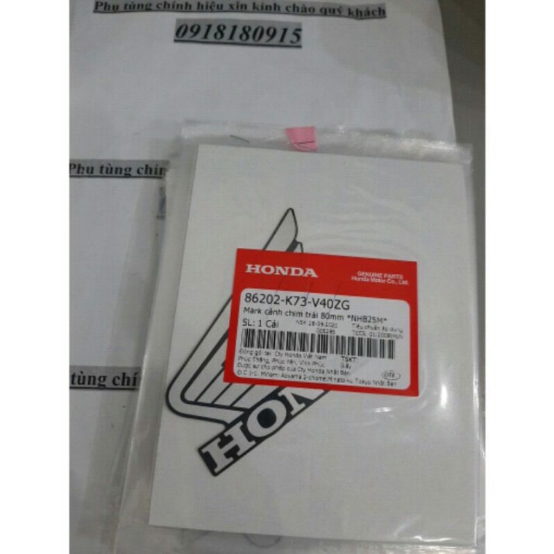 Mác tem cánh chim trái 80mm chính hãng honda