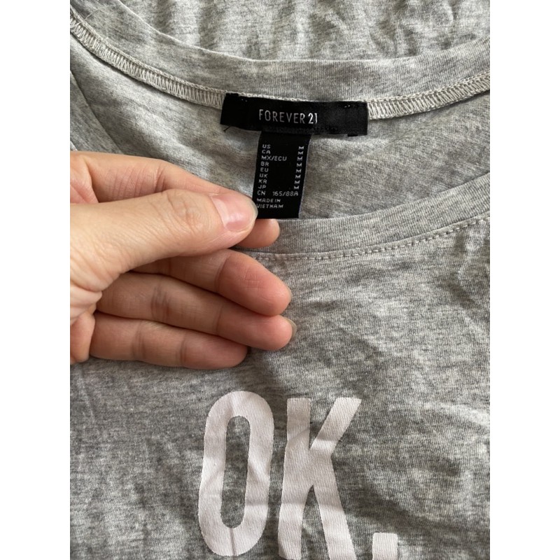 Áo thun Tanktop unisex nam nữ F21 vnxk mỏng mát xám chữ