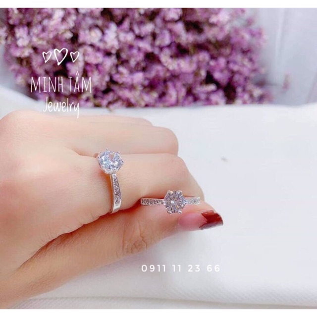 Nhẫn nữ bạc ta gắn đá trẻ trung-Minh Tâm Jewelry