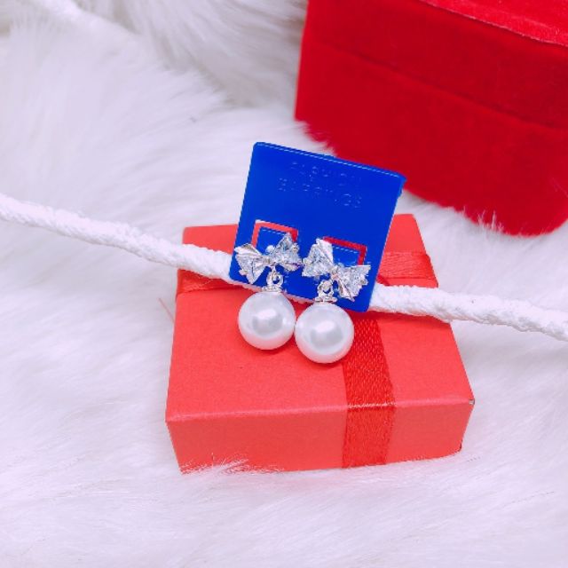 Bông tai trai nơ bạc ta