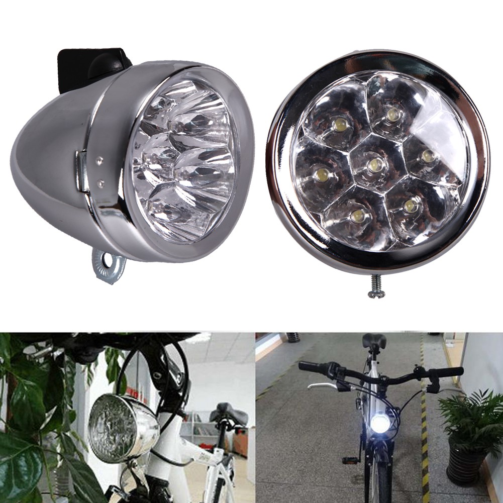 Retro Bicycle Bike Accessory Front Light Bracket Vintage 7LED Headlight GFY