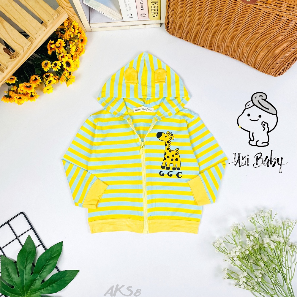 [BÉ 7-27kg] Áo Khoác Thun Lạnh Cho Bé Vải Sọc Visco Size Nhí, Hàng Chính Hãng Minlybaby -  AKS8