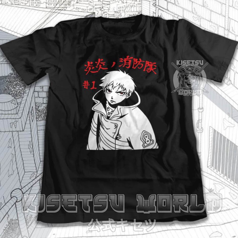 Áo phông FIRE FORCE ENEN NO SHOUBOUTAI - SHINRA KUSAKABE Baju Jepang x 6195 Kisetsu